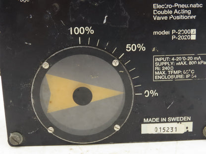 PMV P-2000 Electro-Pneumatic Valve Positioner Double acting 4-20ma