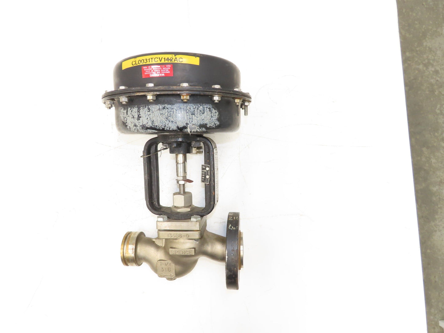 Spence J3KG613 Pneumatic Diaphragm Globe Control Valve 1-1/2" Stainless