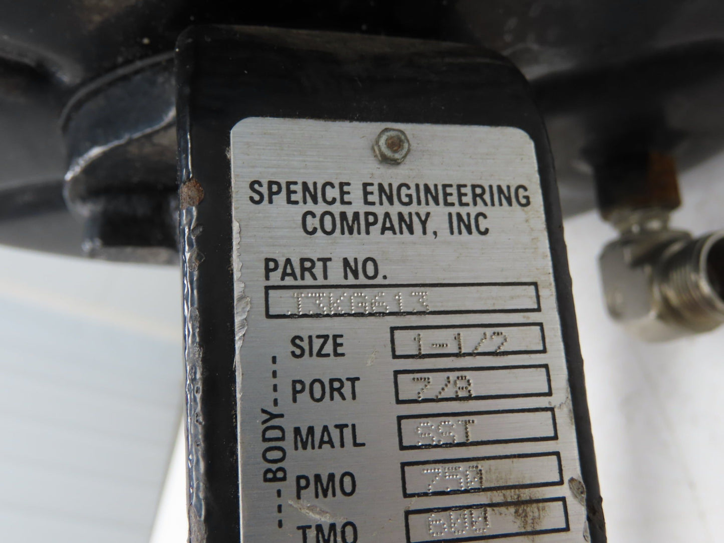 Spence J3KG613 Pneumatic Diaphragm Globe Control Valve 1-1/2" Stainless