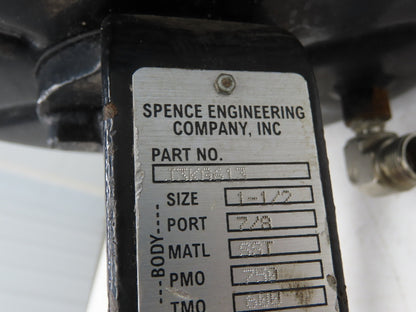Spence J3KG613 Pneumatic Diaphragm Globe Control Valve 1-1/2" Stainless