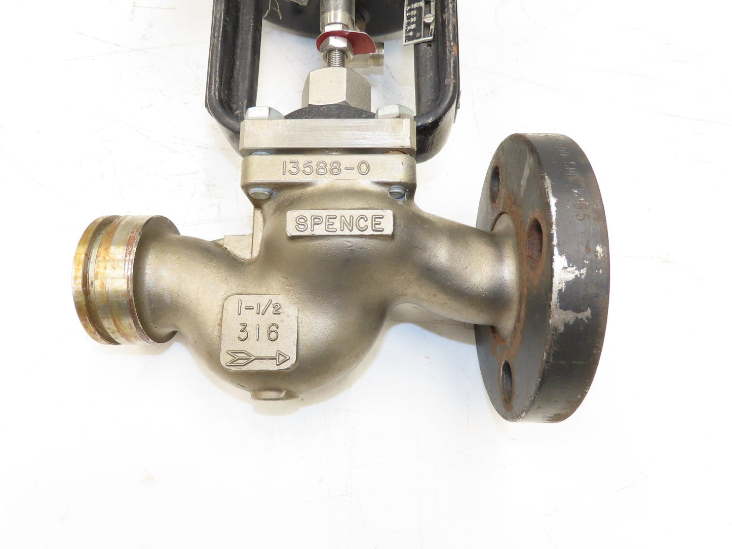 Spence J3KG613 Pneumatic Diaphragm Globe Control Valve 1-1/2" Stainless