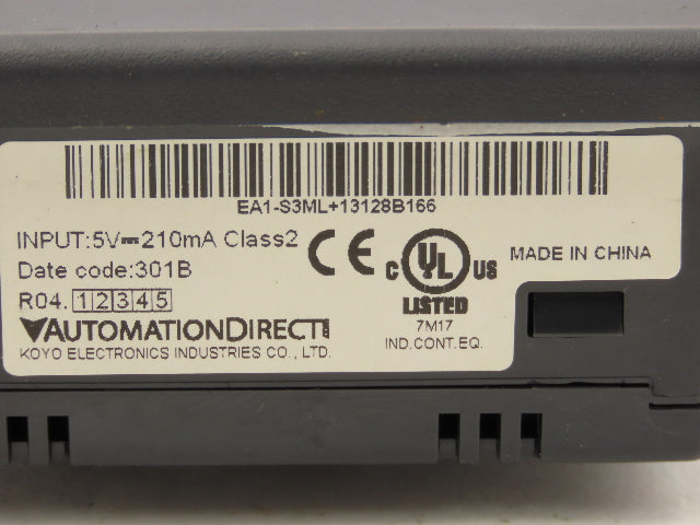 Automation Direct EA1-S3ML Operator Interface HMI Panel 5V 210mA 128x64 LED