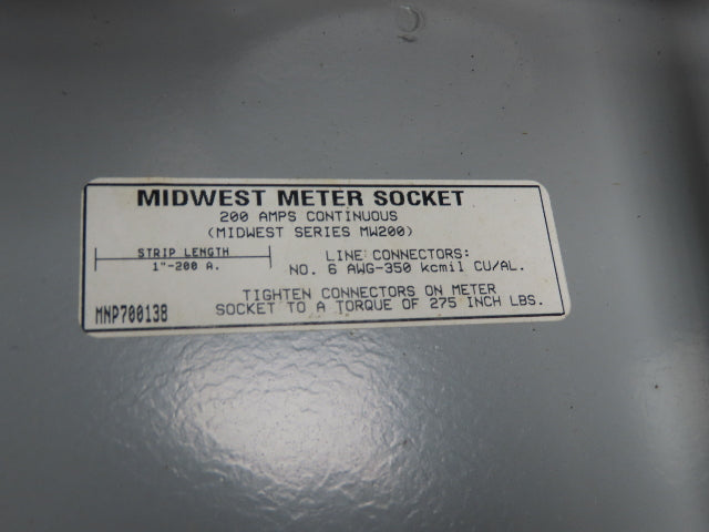 Landis Gyr TM15RMC Ring 200A Meter Socket 1Ph 3 Wire 150A Main Breaker 4 Term