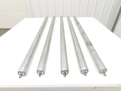 Gravity Conveyor Roller 1.9" Dia 43.5"BF Galvanized 7/16" Hex Axle  Lot of 5