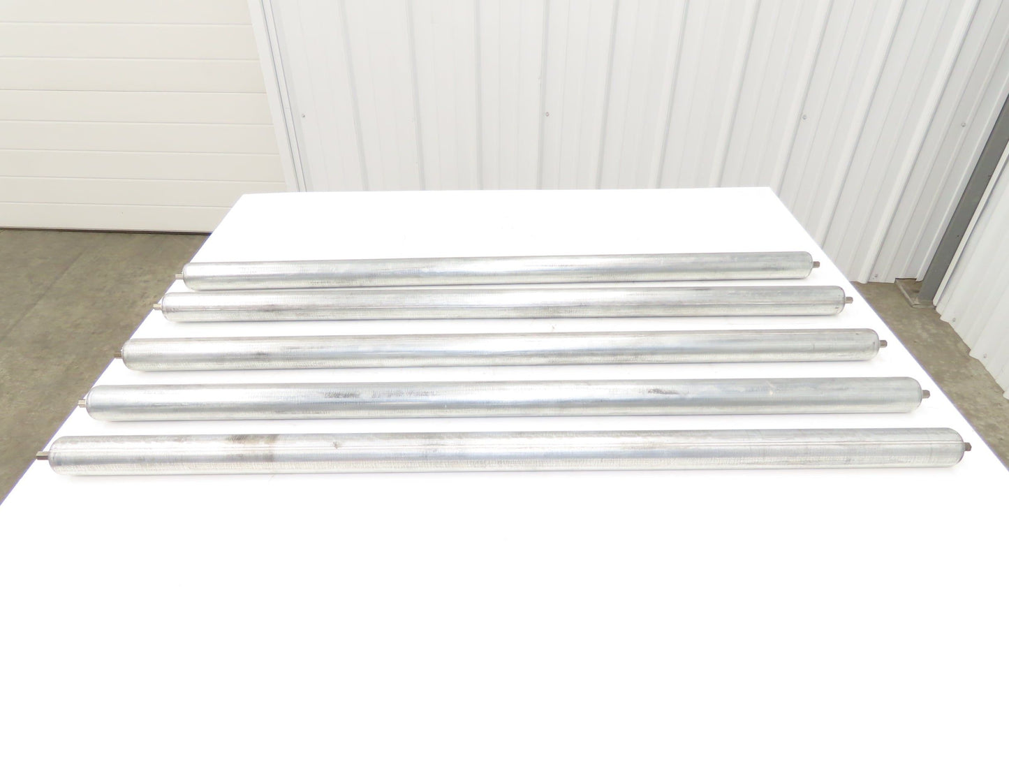 Gravity Conveyor Roller 1.9" Dia 43.5"BF Galvanized 7/16" Hex Axle  Lot of 5