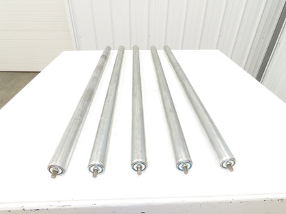 Gravity Conveyor Roller 1.9" Dia 43.5"BF Galvanized 7/16" Hex Axle  Lot of 5