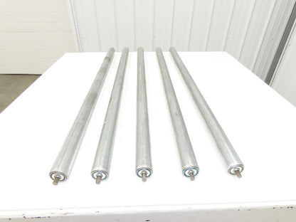 Gravity Conveyor Roller 1.9" Dia 43.5"BF Galvanized 7/16" Hex Axle  Lot of 5