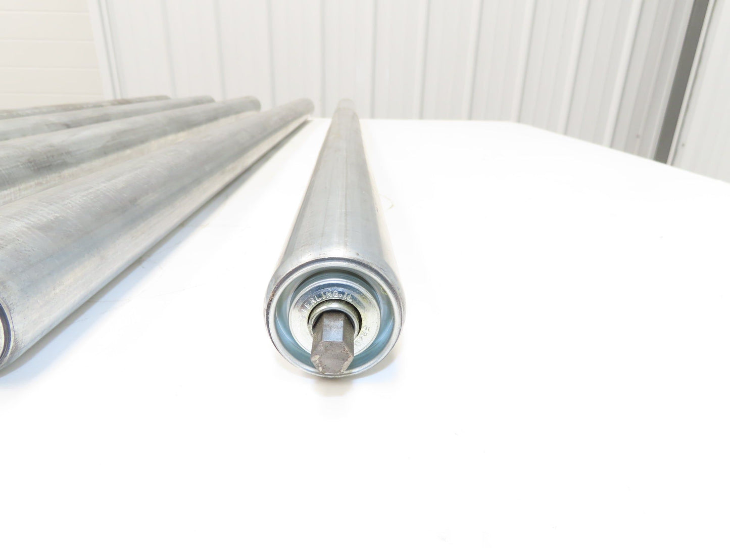 Gravity Conveyor Roller 1.9" Dia 43.5"BF Galvanized 7/16" Hex Axle  Lot of 5