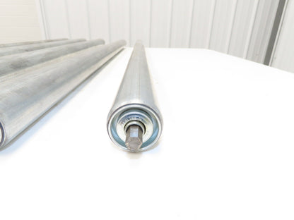 Gravity Conveyor Roller 1.9" Dia 43.5"BF Galvanized 7/16" Hex Axle  Lot of 5
