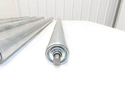 Gravity Conveyor Roller 1.9" Dia 43.5"BF Galvanized 7/16" Hex Axle  Lot of 5