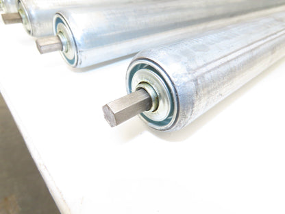 Gravity Conveyor Roller 1.9" Dia 43.5"BF Galvanized 7/16" Hex Axle  Lot of 5