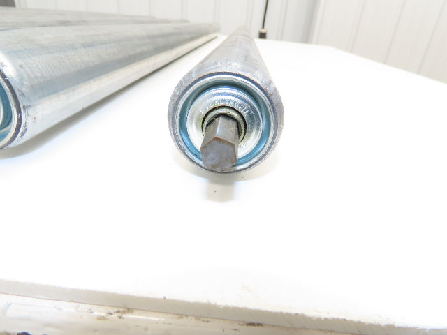 Gravity Conveyor Roller 1.9" Dia 43.5"BF Galvanized 7/16" Hex Axle  Lot of 5