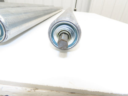 Gravity Conveyor Roller 1.9" Dia 43.5"BF Galvanized 7/16" Hex Axle  Lot of 5