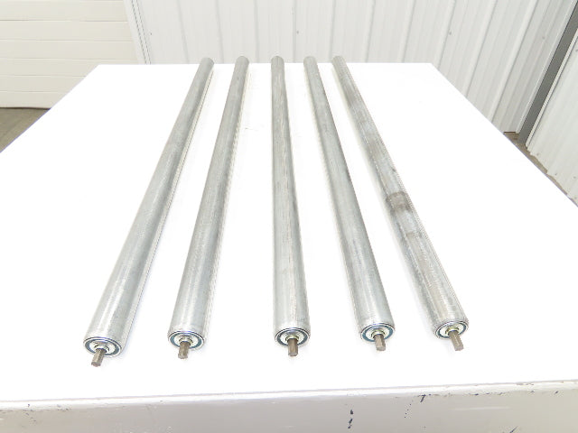 Gravity Conveyor Roller 1.9" Dia 43.5"BF Galvanized 7/16" Hex Axle  Lot of 5