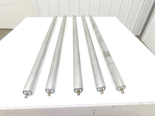 Gravity Conveyor Roller 1.9" Dia 43.5"BF Galvanized 7/16" Hex Axle  Lot of 5
