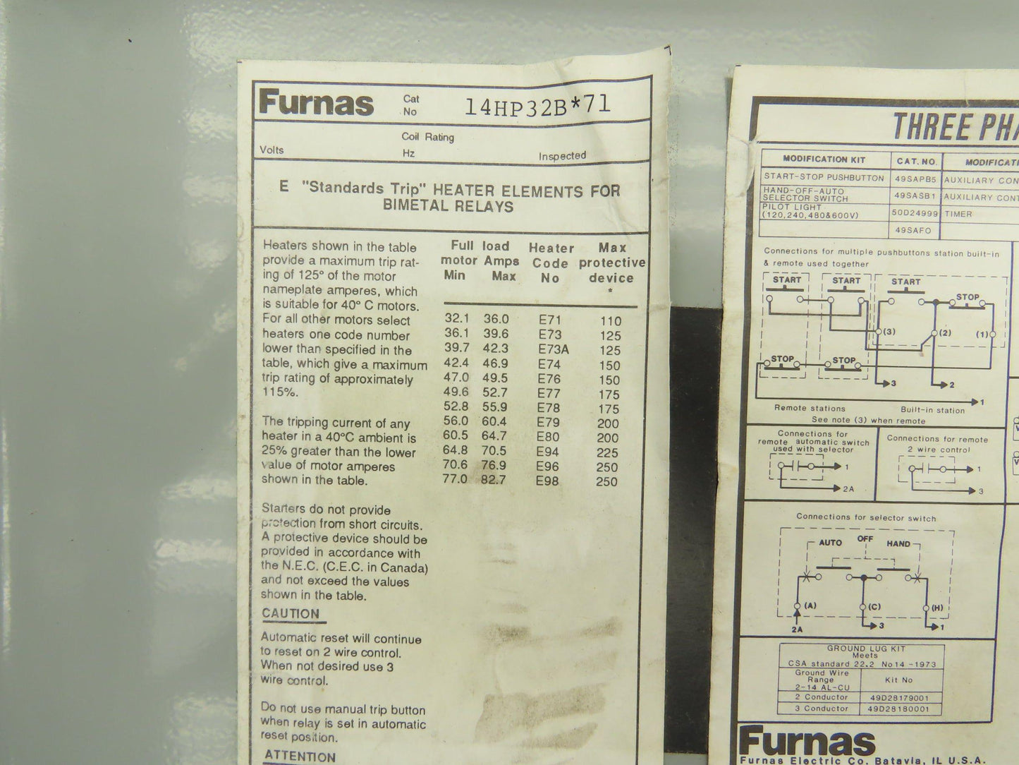 Siemens 14HP32B Manual Motor Starter Enclosure 18x11x6" Contactor Control Box