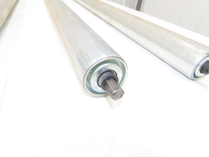 3-Groove Skew Conveyor Roller 1.9" Dia 37.25"BF Galvanized 7/16" Hex  Lot of 5