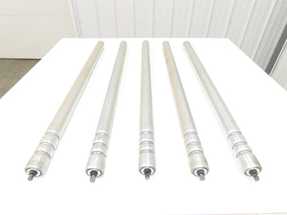 3-Groove Skew Conveyor Roller 1.9" Dia 37.25"BF Galvanized 7/16" Hex  Lot of 5