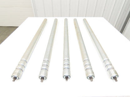 3-Groove Skew Conveyor Roller 1.9" Dia 37.25"BF Galvanized 7/16" Hex  Lot of 5