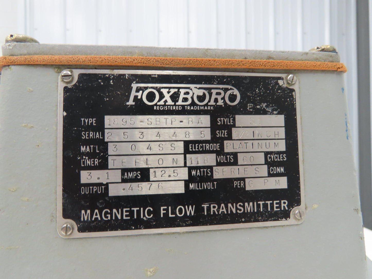 Foxboro 1895-SBTP-BA Magnetic Flow Transmitter Meter 1/2" Flow Tube 118VAC