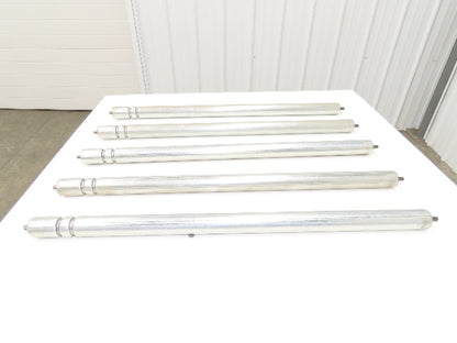 2-Groove Skew Conveyor Roller 1.9" Dia 37.25"BF Galvanized 7/16" Hex  Lot of 5
