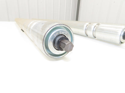 2-Groove Skew Conveyor Roller 1.9" Dia 37.25"BF Galvanized 7/16" Hex  Lot of 5