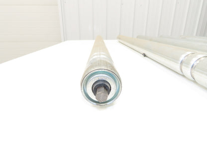 2-Groove Skew Conveyor Roller 1.9" Dia 37.25"BF Galvanized 7/16" Hex  Lot of 5