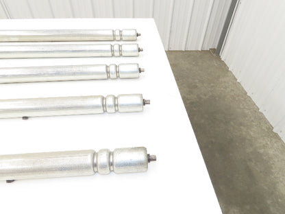 2-Groove Skew Conveyor Roller 1.9" Dia 37.25"BF Galvanized 7/16" Hex  Lot of 5