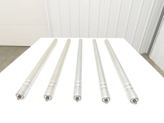 2-Groove Skew Conveyor Roller 1.9" Dia 37.25"BF Galvanized 7/16" Hex  Lot of 5