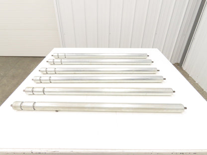 2-Groove Skew Conveyor Roller 1.9" Dia 37.25"BF Galvanized 7/16" Hex  Lot of 6