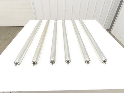 2-Groove Skew Conveyor Roller 1.9" Dia 37.25"BF Galvanized 7/16" Hex  Lot of 6