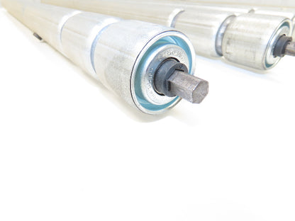 2-Groove Skew Conveyor Roller 1.9" Dia 37.25"BF Galvanized 7/16" Hex  Lot of 6