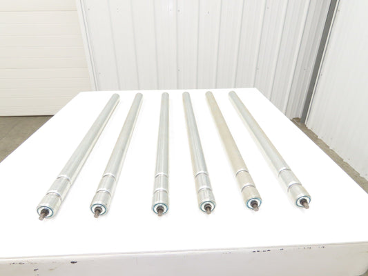 2-Groove Skew Conveyor Roller 1.9" Dia 37.25"BF Galvanized 7/16" Hex  Lot of 6