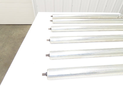 2-Groove Skew Conveyor Roller 1.9" Dia 37.25"BF Galvanized 7/16" Hex  Lot of 6