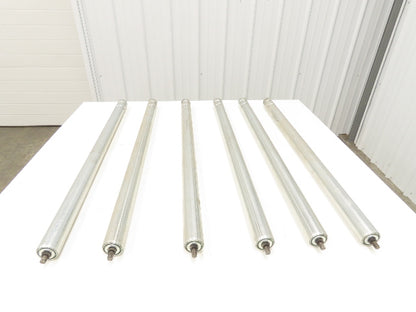 2-Groove Skew Conveyor Roller 1.9" Dia 37.25"BF Galvanized 7/16" Hex  Lot of 6