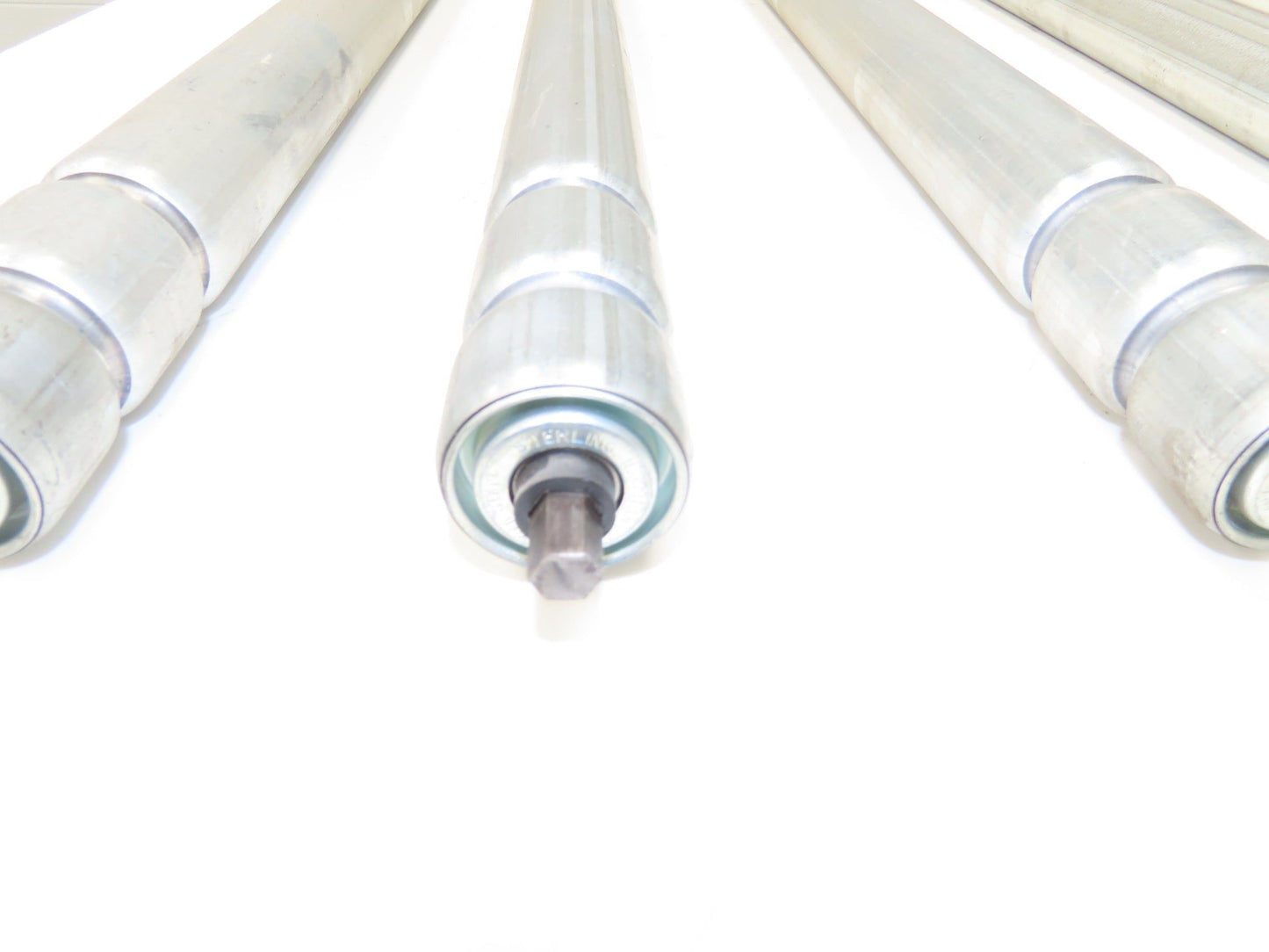2-Groove Skew Conveyor Roller 1.9" Dia 37.25"BF Galvanized 7/16" Hex  Lot of 6