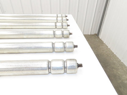 2-Groove Skew Conveyor Roller 1.9" Dia 37.25"BF Galvanized 7/16" Hex  Lot of 6