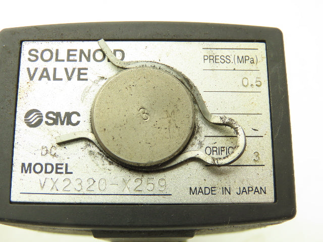 SMC VX2320-X259 Pneumatic Air Solenoid Valve 0.5MPa 24VDC coil Lot of 2