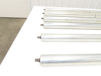2-Groove Skew Conveyor Roller 1.9" Dia 37.25"BF Galvanized 7/16" Hex  Lot of 6