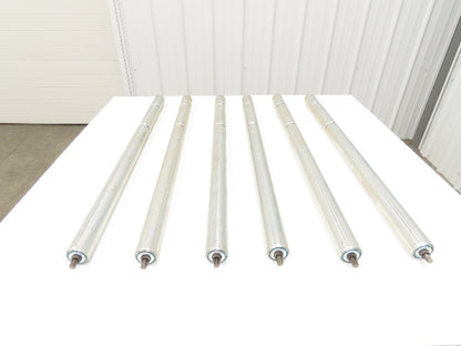 2-Groove Skew Conveyor Roller 1.9" Dia 37.25"BF Galvanized 7/16" Hex  Lot of 6