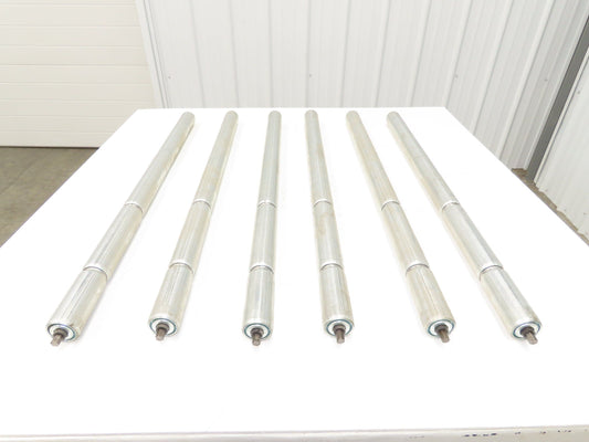 2-Groove Skew Conveyor Roller 1.9" Dia 37.25"BF Galvanized 7/16" Hex  Lot of 6