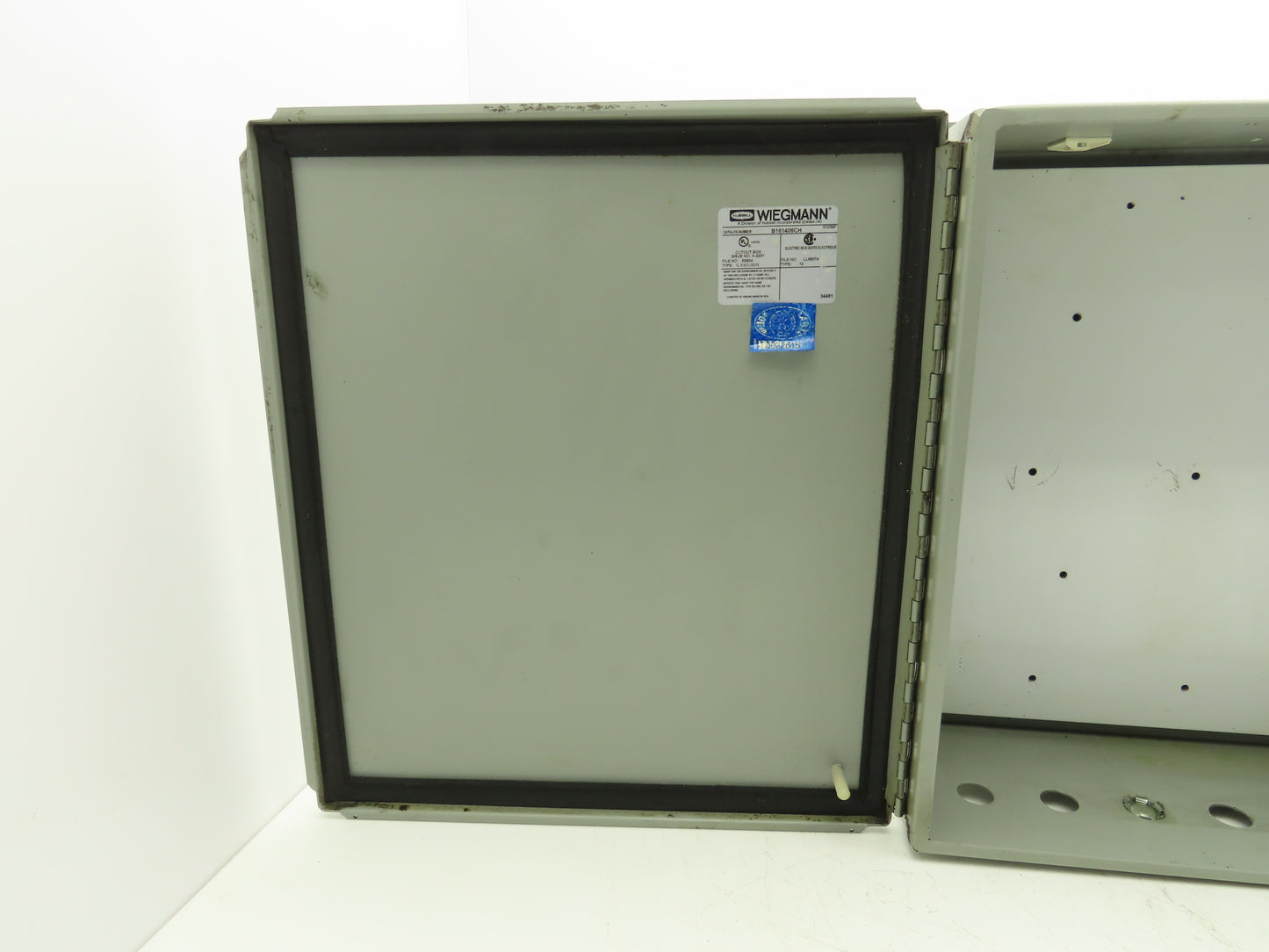 Wiegmann B161406CH Electrical Enclosure 16"X14"X6" Hinge Wall Mount Panel