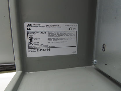 Hammond Manufacturing EJ14166 Electrical Enclosure 16"X14"X6" Hinge Wall Mount