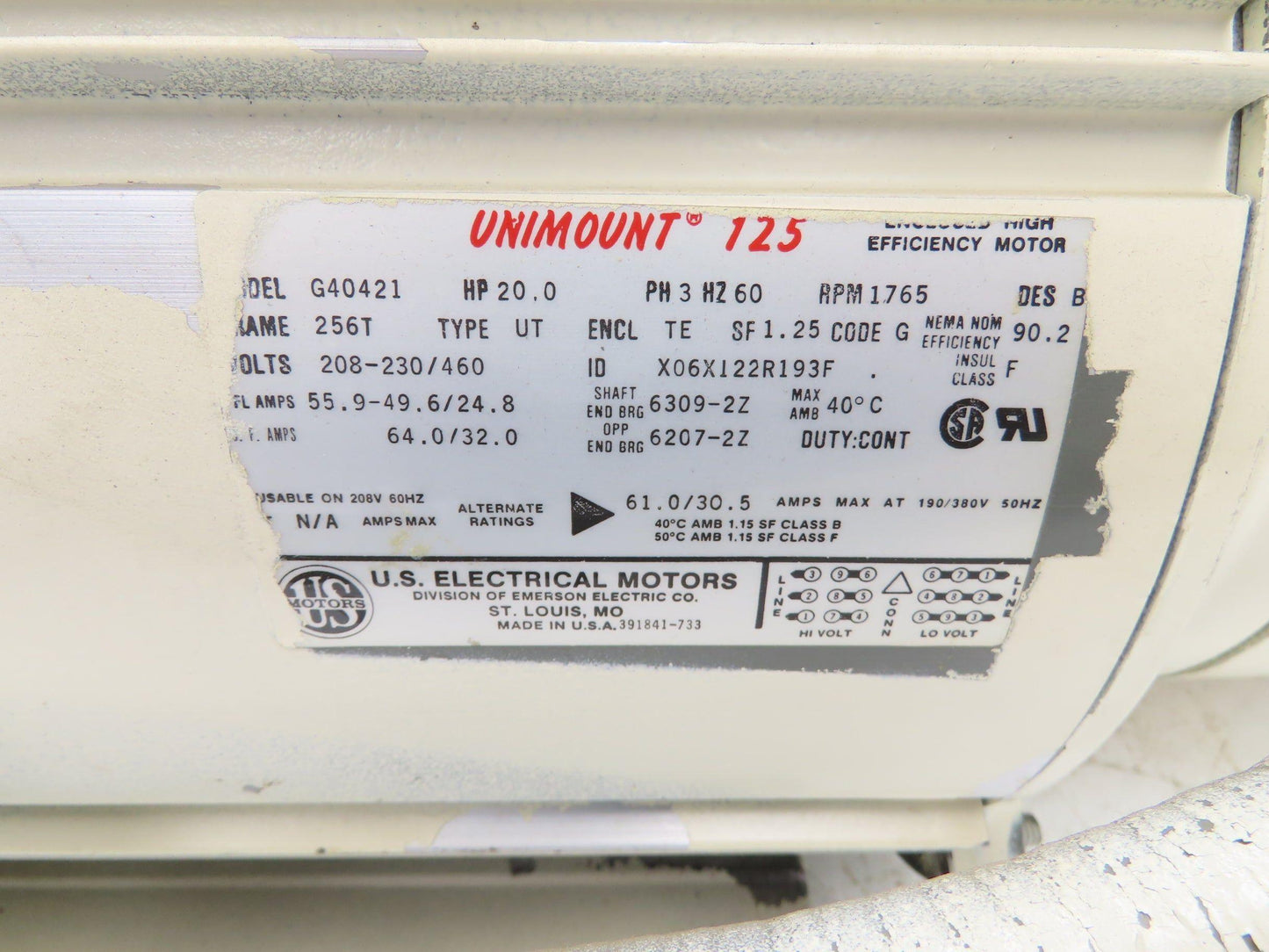 US Motors/Vickers PVB29 RS 20 CM 11 Hydraulic Pump Motor Assembly 29gpm 1500psi