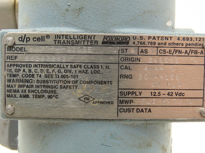 Foxboro 867DF-HD1SSE Electronic Pressure Transmitter 12.5-42VDC 3" Flange