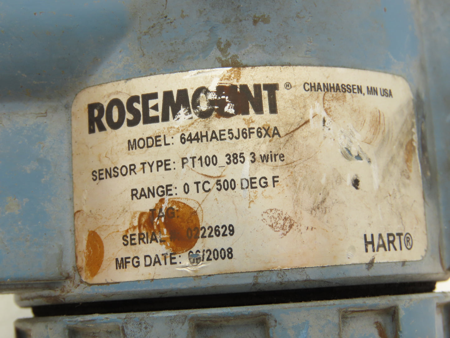 Rosemount 644HAE5J6F6XA Thermocouple 7" Probe Temperature Sensor 1/2" NPT
