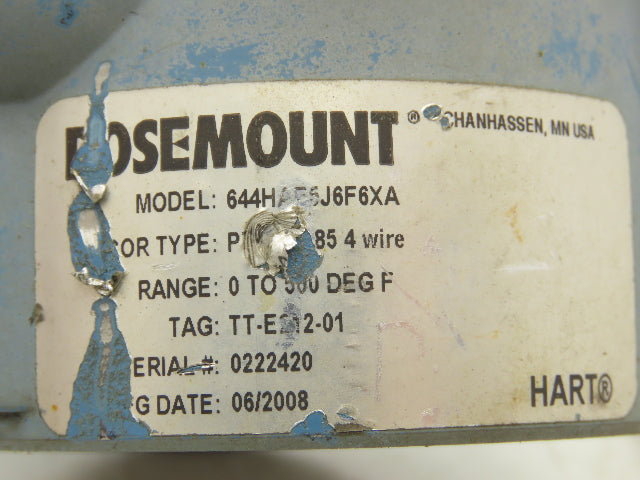 Rosemount 644HAE5J6F6XA Thermocouple 9" Probe Temperature Sensor 1/2" NPT