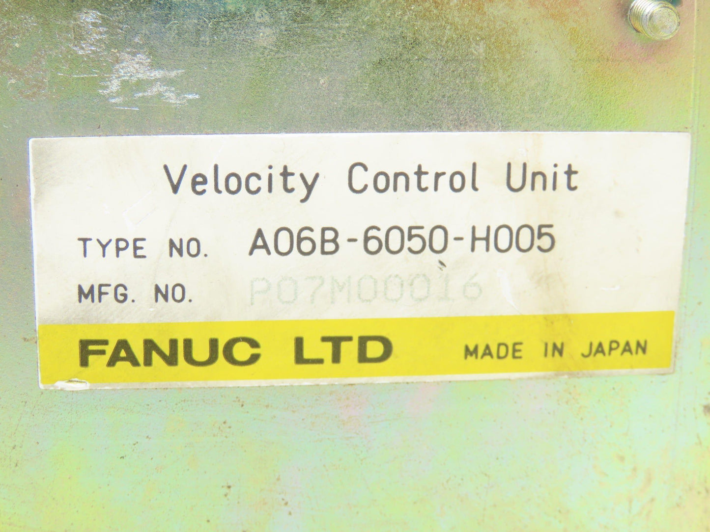 Fanuc A06B-6050-H005 Velocity Control Unit