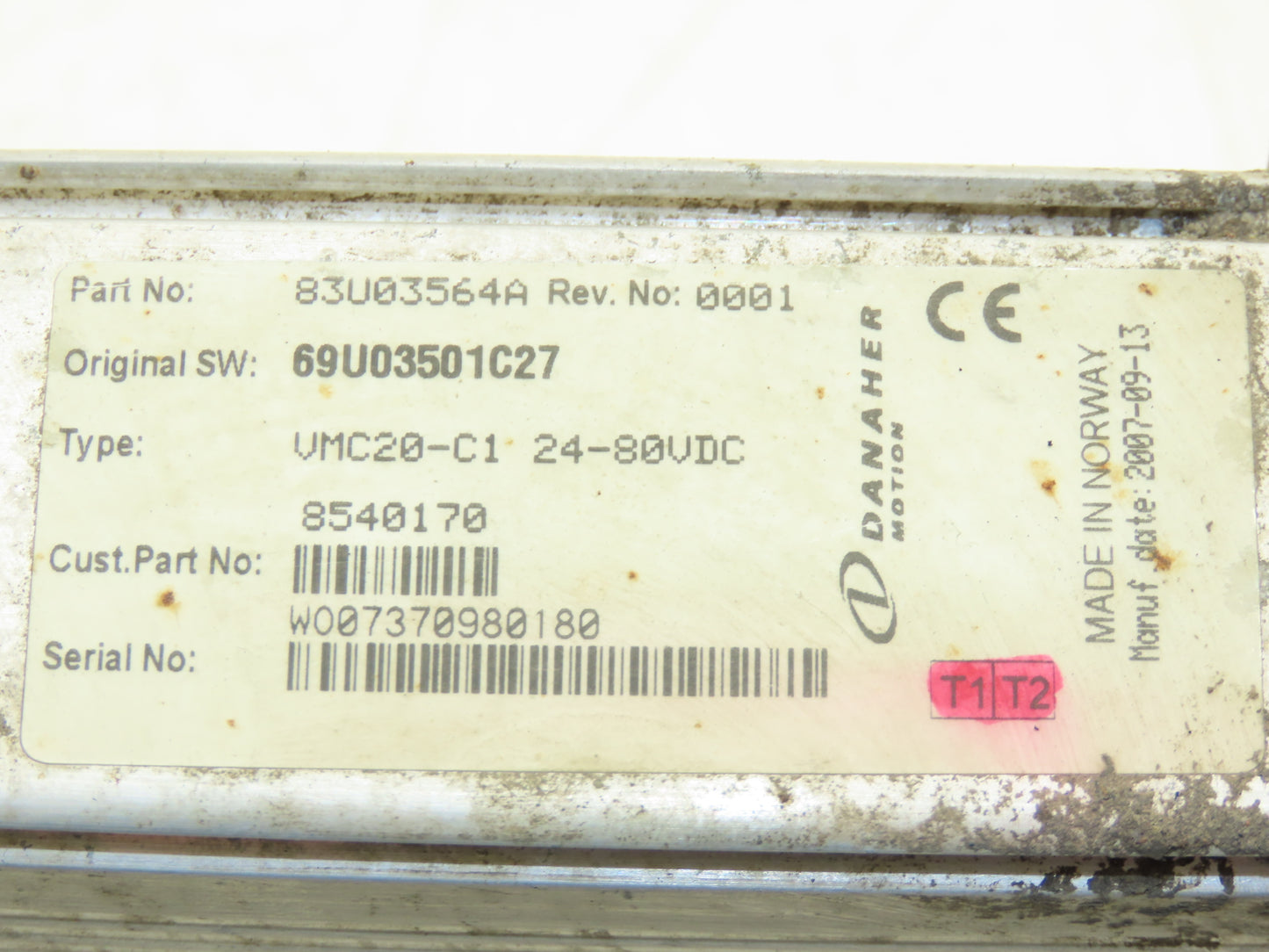 Danaher Motion VMC 20 Vehicle Master Controller Rev. No: 0001