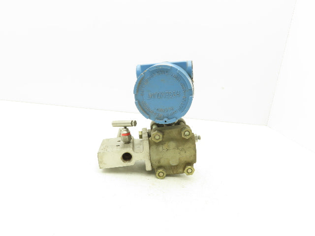 Rosemount M-618SCT316SS 1151GP7E22B1 Pressure Transmitter 45VDC 300 PSI & Valve